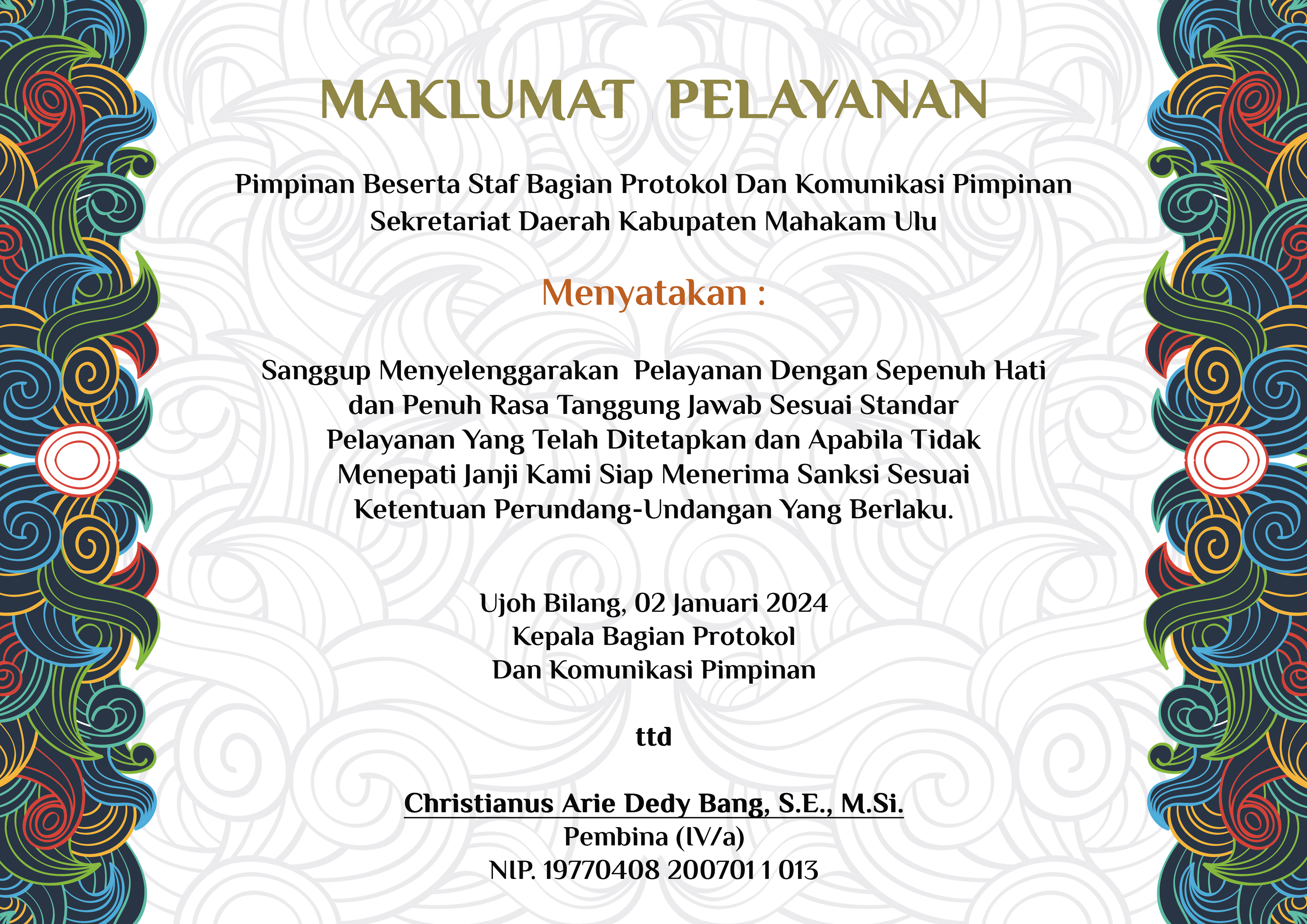 Maklumat & Standar Pelayanan