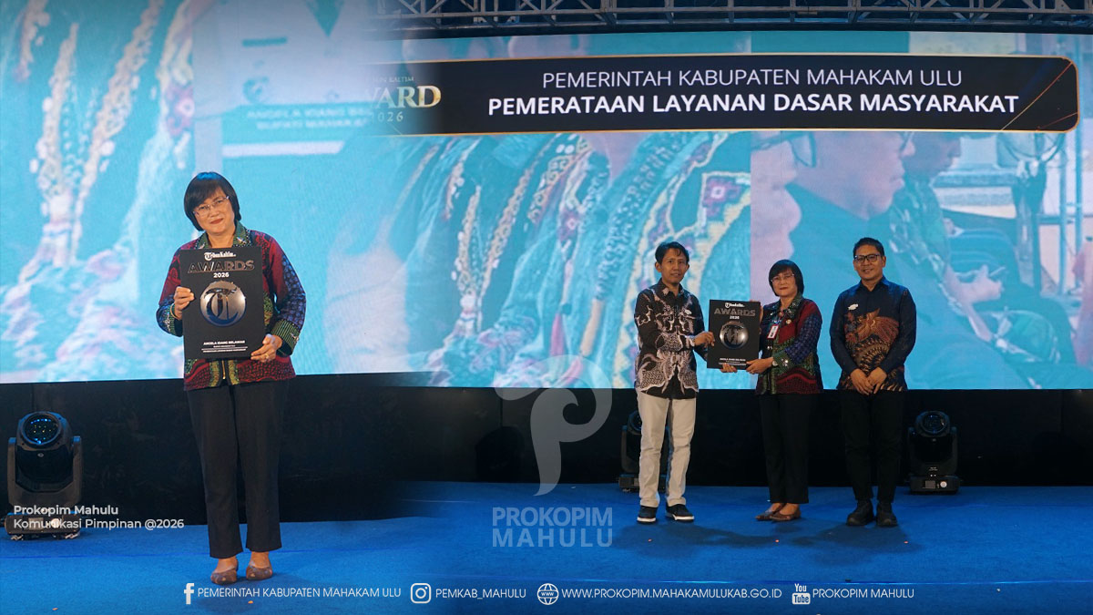 Pemkab Mahulu Raih Penghargaan Pemerataan Layanan Dasar di Tribun Kaltim Award 2026