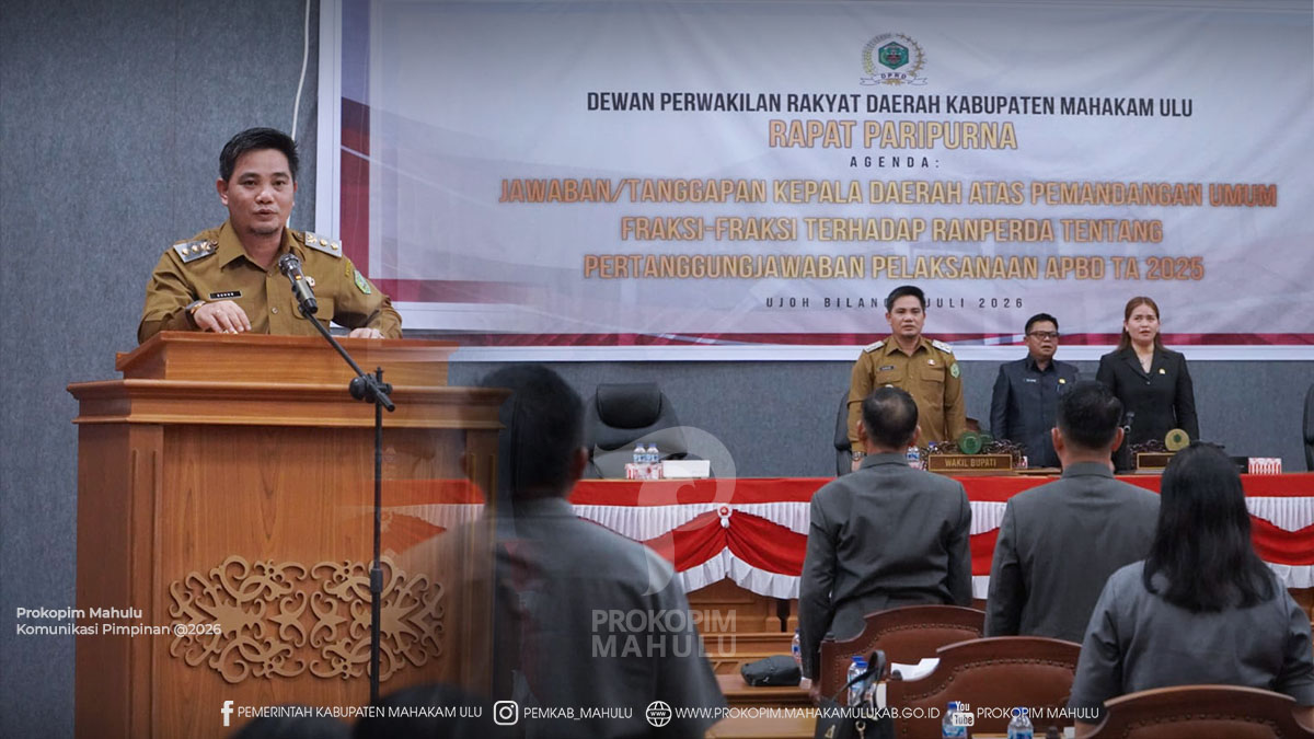 Pemkab Mahulu Tegaskan Komitmen Tata Kelola Keuangan Akuntabel dalam Rapat Paripurna DPRD
