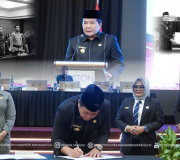 Bupati Mahakam Ulu (Mahulu), Dr. Bonifasius Belawan Geh, S.H., M.E., menghadiri Rapat Paripurna Dewan Perwakilan Rakyat Daerah (DPRD) Kabupaten Mahulu dalam rangka pengambilan keputusan dan persetujuan bersama Rancangan Peraturan Daerah (Ranperda) tentang Pertanggungjawaban Pelaksanaan APBD Tahun Anggaran 2024, yang digelar di Aston Hotel Samarinda, Selasa (16/07/2025).