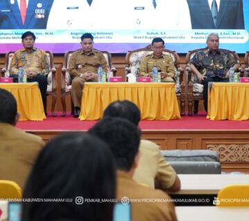 Ujoh Bilang – Wakil Bupati (Wabup) Mahakam Ulu (Mahulu) Suhuk, S.E., membuka secara resmi Sosialisasi Pembaruan Aplikasi Tanda Tangan Elektronik (TTE) Universal, yang digelar di Ballroom Lantai 3 Kantor Bupati Mahulu, Senin (24/11/2025) pagi.