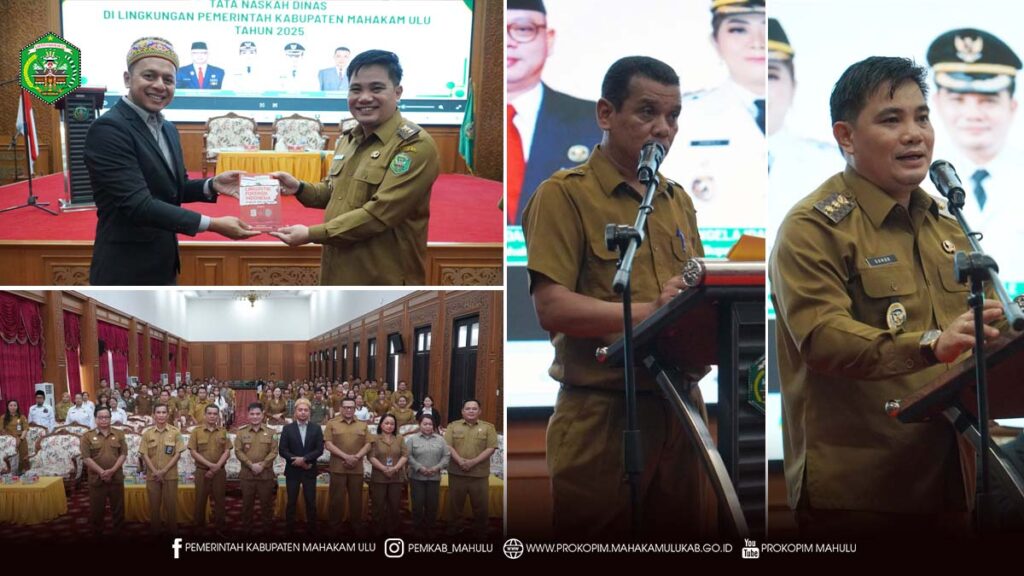 Ujoh Bilang – Wakil Bupati (Wabup) Mahakam Ulu (Mahulu), Suhuk, S.E., secara resmi membuka Sosialisasi Tata Naskah Dinas di Lingkungan Pemerintah Kabupaten Mahulu, yang berlangsung di Ballroom Lantai III Kantor Bupati Mahulu, Senin (03/11/2025) siang.