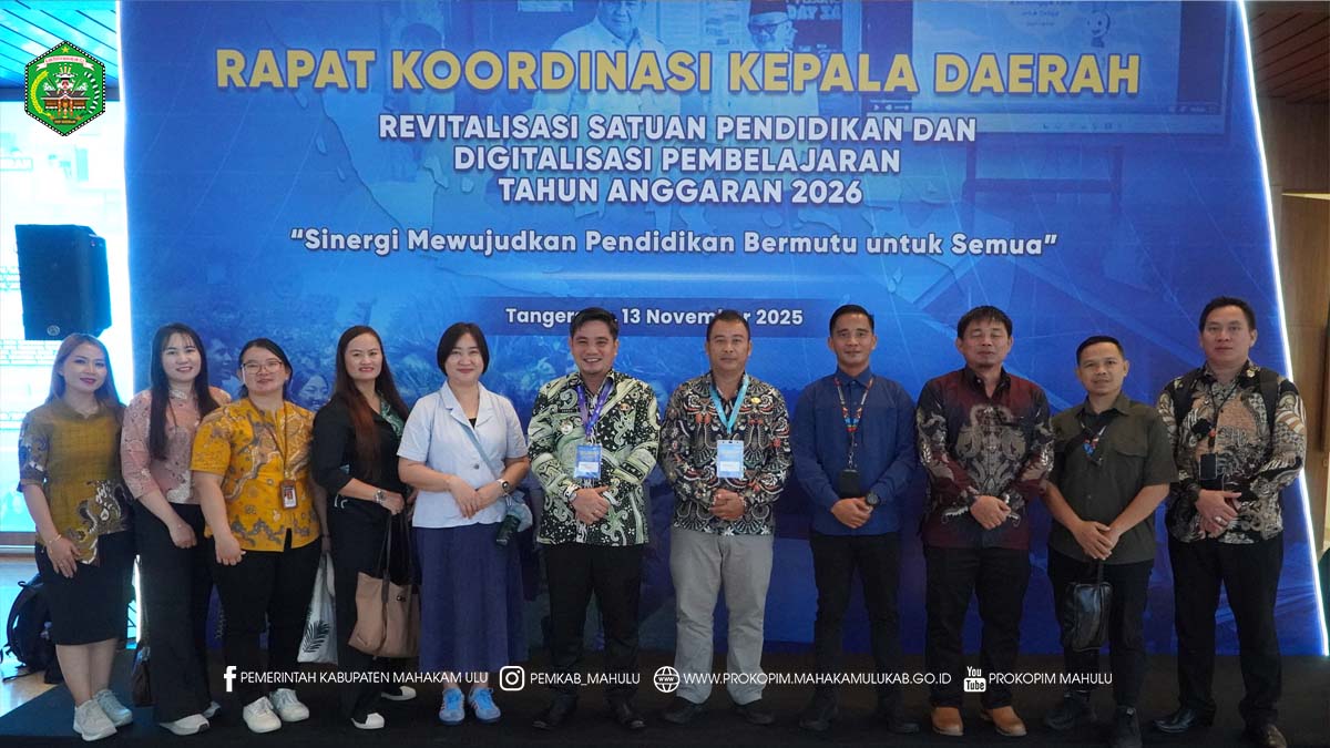 Jakarta – Wakil Bupati (Wabup) Mahakam Ulu (Mahulu) Suhuk, S.E., menghadiri Rapat Koordinasi Kepala Daerah bertema “Sinergi Mewujudkan Pendidikan Bermutu untuk Semua” dalam rangka Revitalisasi Satuan Pendidikan dan Digitalisasi Pembelajaran Tahun Anggaran 2026, yang diselenggarakan oleh Kementerian Pendidikan Dasar dan Menengah (Kemendikdasmen).