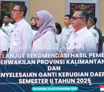 Samarinda — Sekretaris Daerah (Sekda) Kabupaten Mahakam Ulu (Mahulu), Dr. Stephanus Madang, S.Sos., M.M., menghadiri kegiatan Pemantauan Tindak Lanjut Rekomendasi Hasil Pemeriksaan (TLRHP) BPK dan Penyelesaian Ganti Kerugian Daerah Semester II Tahun 2025 yang digelar oleh BPK RI Perwakilan Kalimantan Timur (Kaltim), berlangsung di Auditorium Nusantara Lt.2 Kantor BPK Kaltim, Jalan M. Yamin, Samarinda. Rabu (10/12/2025)