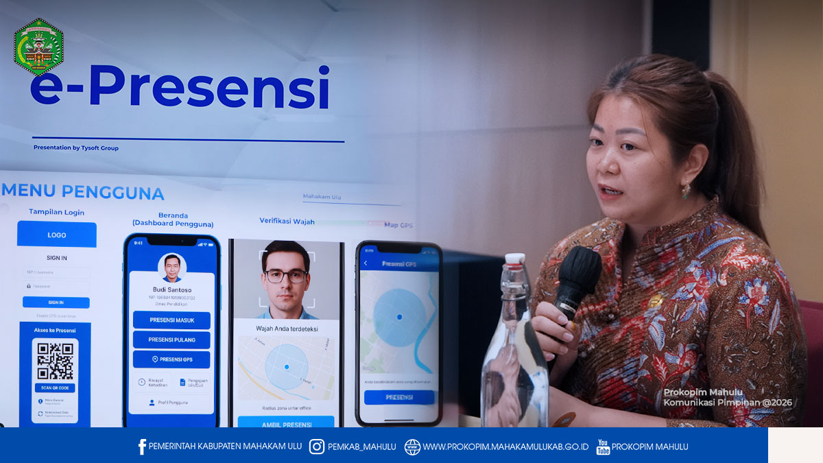 Samarinda – Bupati Mahakam Ulu (Mahulu), Angela Idang Belawan, mengikuti kegiatan presentasi terkait rencana penerapan sistem digitalisasi absensi bagi Aparatur Sipil Negara (ASN) di lingkungan Pemerintah Kabupaten Mahakam Ulu. Kegiatan ini berlangsung di ruang rapat Hotel Mercure Samarinda, pada Senin (19/01/2026) siang.