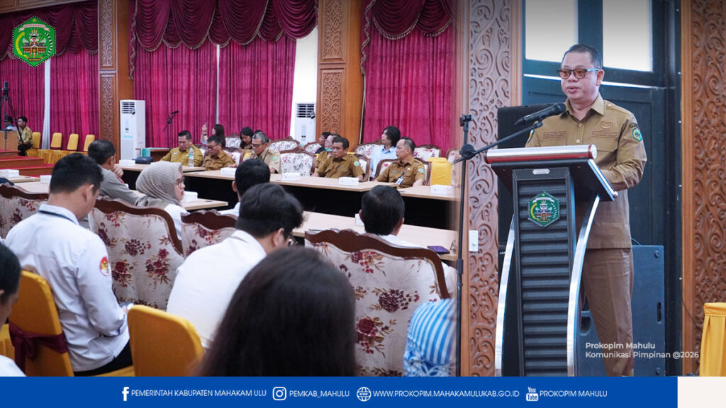 Ujoh Bilang – Bupati Mahakam Ulu (Mahulu), Angela Idang Belawan, yang diwakili oleh Sekretaris Daerah Kabupaten Mahulu, Dr. Stephanus Madang, S.Sos., M.M., secara resmi membuka kegiatan Sosialisasi Pengelolaan Kekayaan Negara, yang berlangsung di Ballroom Lantai III Kantor Bupati Mahulu, Selasa (03/02/2026) pagi.
