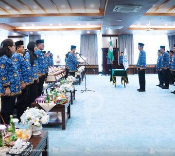 Samarinda – Sekretaris Daerah Kabupaten Mahakam Ulu (Mahulu), Dr. Stephanus Madang, S.Sos, M.M., dalam hal ini diwakili Asisten Administrasi Umum  (Asisten III) Setkab Mahulu, Kristina Tening, S.H., M.Si., menghadiri kegiatan Pengukuhan Pengurus Provinsi Badan Pembina Olahraga Korps Pegawai Republik Indonesia (BAPOR KORPRI) masa bakti 2026–2031 serta Pengukuhan Lembaga Konsultasi dan Bantuan Hukum (LKBH) KORPRI Provinsi Kalimantan Timur, yang digelar di Ruang Ruhui Rahayu, Kantor Gubernur Kalimantan Timur (Kaltim),  Samarinda, Rabu (29/7/2026)