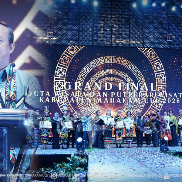 Samarinda – Grand Final Pemilihan Duta Wisata dan Putri Pariwisata Kabupaten Mahakam Ulu (Mahulu) Tahun 2026 berlangsung meriah di Crystal Ballroom Hotel Mercure Samarinda, Senin (06/07/2026) malam, sekaligus menjadi momentum lahirnya generasi muda unggulan sebagai wajah promosi daerah.