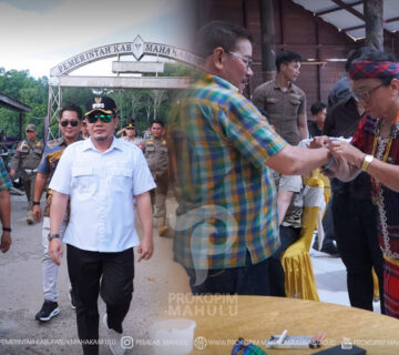 Ujoh Bilang – Mewakili Bupati Mahakam Ulu (Mahulu), Angela Idang Belawan, Wakil Bupati Mahulu Suhuk, S.E., menyambut kedatangan Wakil Gubernur (Wagub) Kalimantan Utara (Kaltara), Ingkong Ala, S.E., M.Si., beserta rombongan di Dermaga Ujoh Bilang, Rabu (1/7/2026) siang.