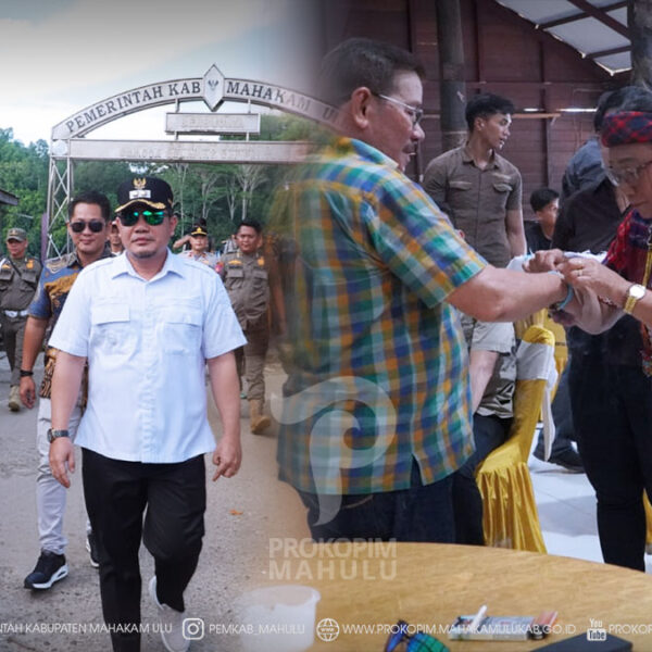 Ujoh Bilang – Mewakili Bupati Mahakam Ulu (Mahulu), Angela Idang Belawan, Wakil Bupati Mahulu Suhuk, S.E., menyambut kedatangan Wakil Gubernur (Wagub) Kalimantan Utara (Kaltara), Ingkong Ala, S.E., M.Si., beserta rombongan di Dermaga Ujoh Bilang, Rabu (1/7/2026) siang.