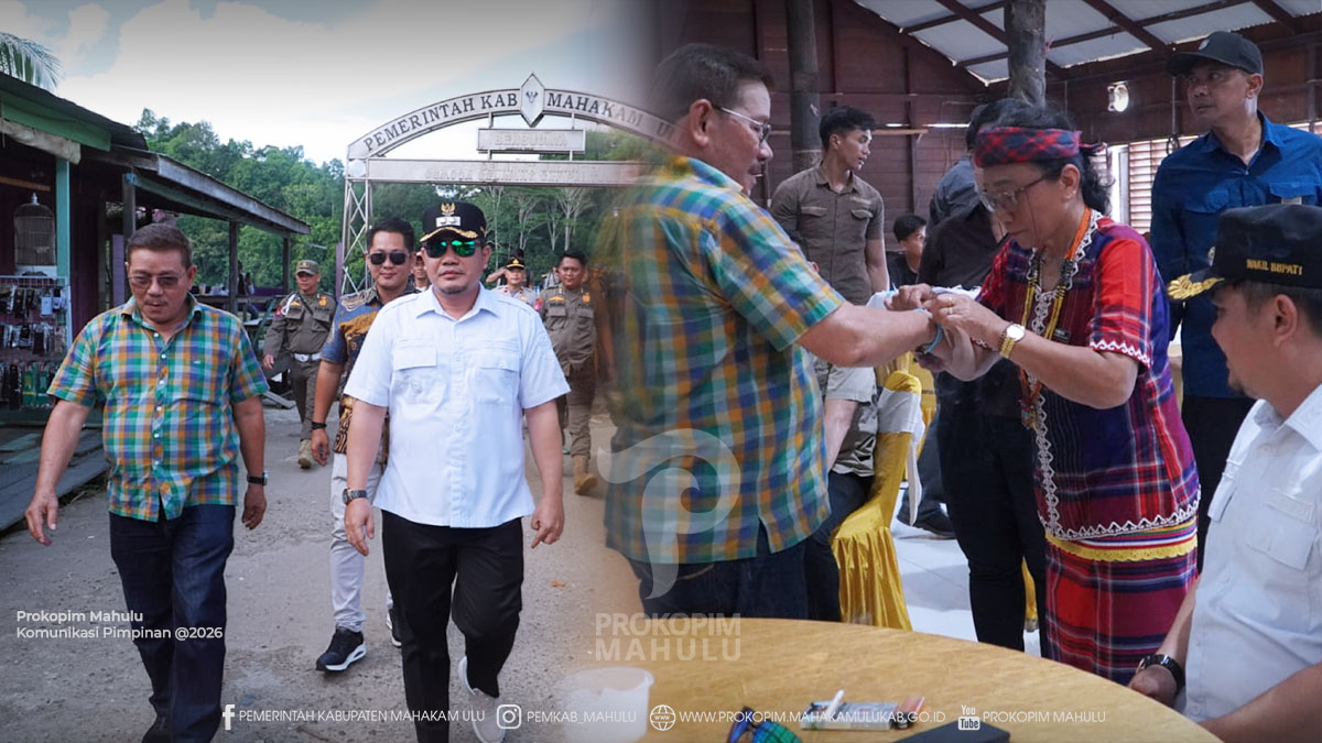Ujoh Bilang – Mewakili Bupati Mahakam Ulu (Mahulu), Angela Idang Belawan, Wakil Bupati Mahulu Suhuk, S.E., menyambut kedatangan Wakil Gubernur (Wagub) Kalimantan Utara (Kaltara), Ingkong Ala, S.E., M.Si., beserta rombongan di Dermaga Ujoh Bilang, Rabu (1/7/2026) siang.