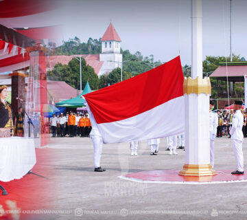 Ujoh Bilang – Bupati Mahakam Ulu (Mahulu) Angela Idang Belawan memimpin Upacara Peringatan Hari Ulang Tahun (HUT) ke-81 Kemerdekaan Republik Indonesia di Lapangan Tribun Ujoh Bilang, Senin (17/8/2026).