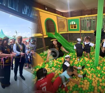 Ujoh Bilang – Bupati Mahakam Ulu (Mahulu), Angela Idang Belawan dan Wakil Bupati Mahulu, Suhuk, S.E., meresmikan Playground Ujoh Bilang sebagai fasilitas ruang bermain bagi anak-anak di Kampung Ujoh Bilang, pada Senin (17/08/26)