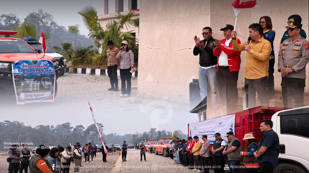 Cover Berita Edit 2026 Ujoh Bilang – Mewakili Bupati Mahakam Ulu (Mahulu), Angela Idang Belawan, Wakil Bupati (Wabup) Mahulu, Suhuk, S.E., melepas rombongan pengiriman bantuan bagi masyarakat terdampak bencana akibat kemarau panjang di Kecamatan Long Pahangai dan Long Apari, Kabupaten Mahakam Ulu yang berkumpul di Kantor Bupati Mahulu, Sabtu (29/08/26).