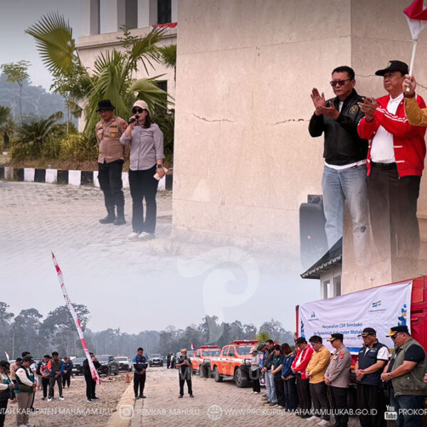 Cover Berita Edit 2026 Ujoh Bilang – Mewakili Bupati Mahakam Ulu (Mahulu), Angela Idang Belawan, Wakil Bupati (Wabup) Mahulu, Suhuk, S.E., melepas rombongan pengiriman bantuan bagi masyarakat terdampak bencana akibat kemarau panjang di Kecamatan Long Pahangai dan Long Apari, Kabupaten Mahakam Ulu yang berkumpul di Kantor Bupati Mahulu, Sabtu (29/08/26).