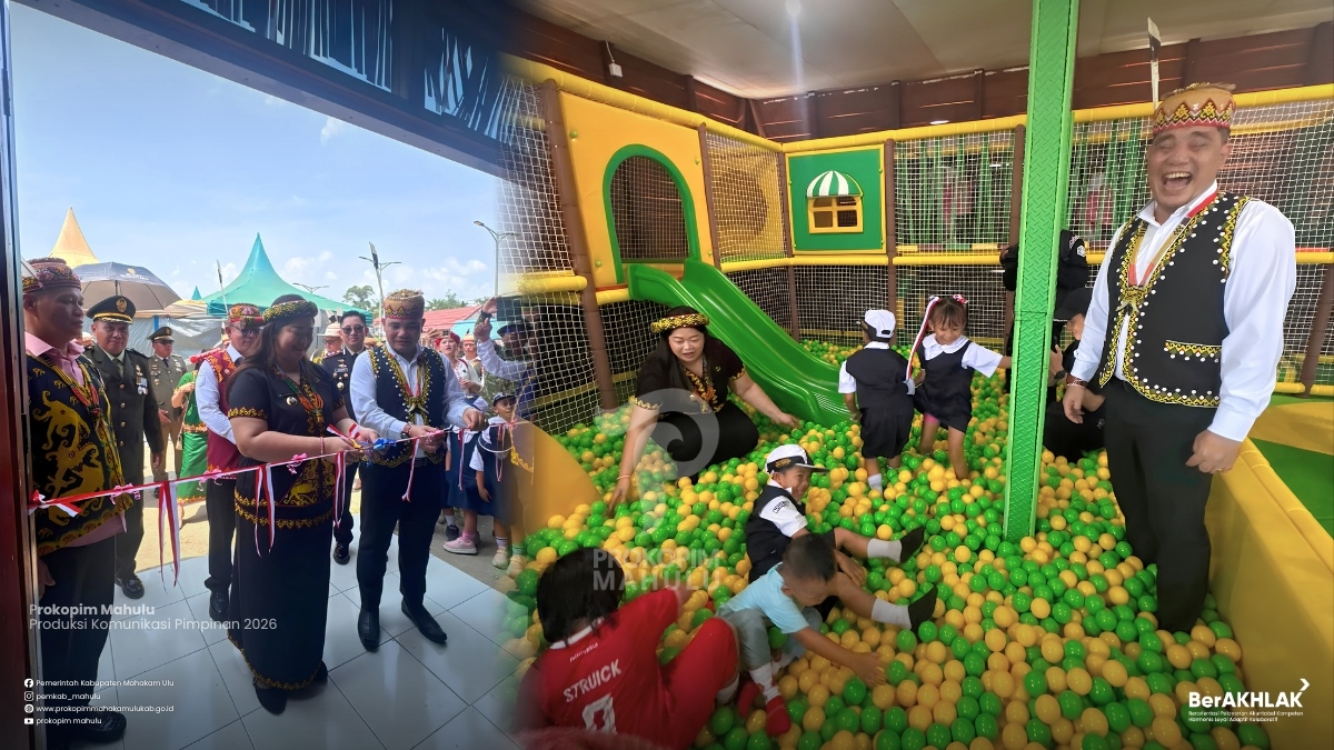 Ujoh Bilang – Bupati Mahakam Ulu (Mahulu), Angela Idang Belawan dan Wakil Bupati Mahulu, Suhuk, S.E., meresmikan Playground Ujoh Bilang sebagai fasilitas ruang bermain bagi anak-anak di Kampung Ujoh Bilang, pada Senin (17/08/26)
